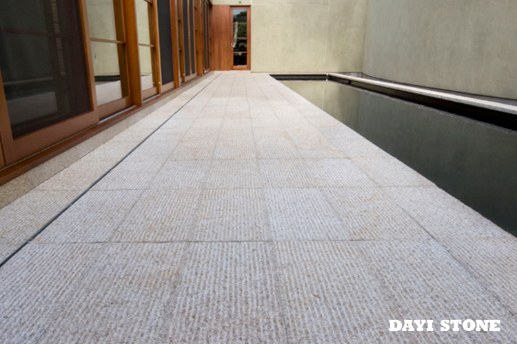 Yellow Granite Floor Tiles 30X60 Line Engraved